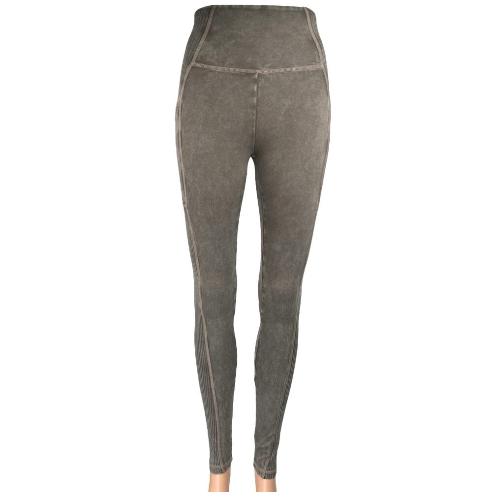 OFFLINE By Aerie Gray High Waisted Faux Denim Athletic Leggings Pants Size XXS